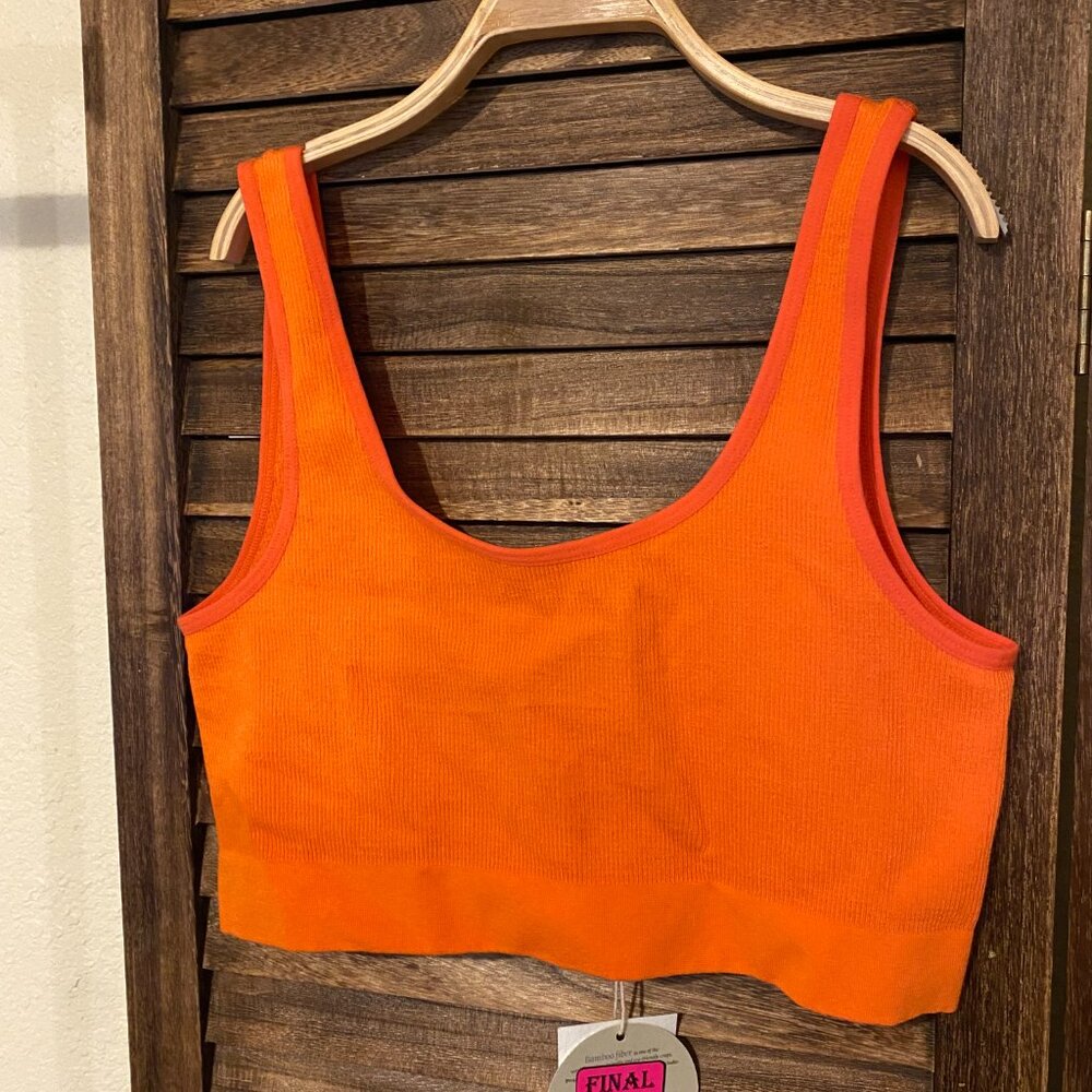 C'est Moi Ribbed Reversable Bamboo Bralette "Papaya"